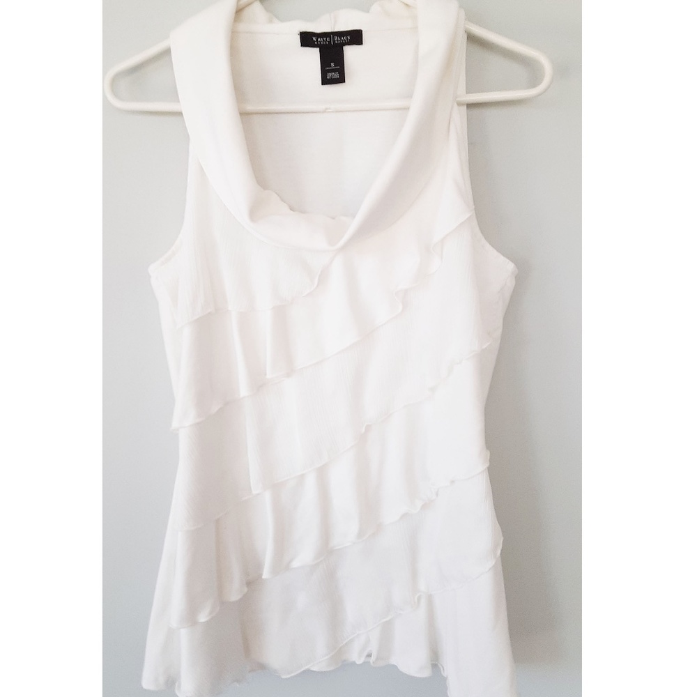 White House Black Market Ruffle Sleeveless Top